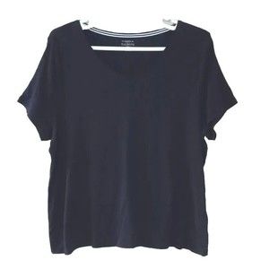 Women's Talbots Short Sleeve Dark Navy Blue Career Top Size 3X